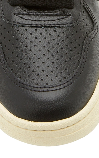 Shop Veja V-10 Two-tone Leather Sneakers In Black/white