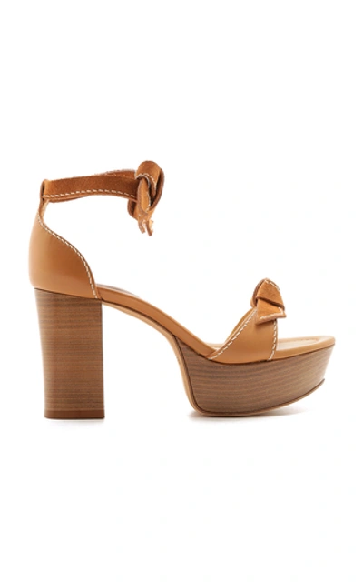 Shop Alexandre Birman Clarita Bow-detail Leather Sandals In Brown