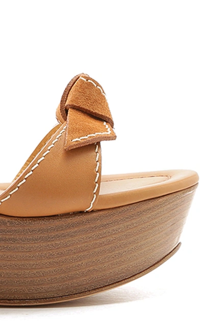 Shop Alexandre Birman Clarita Bow-detail Leather Sandals In Brown