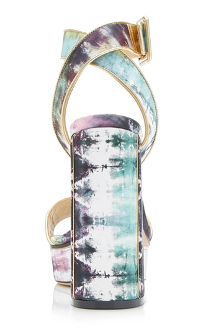 Shop Jimmy Choo Jax Tie-dye Leather Platform Sandals In Multi