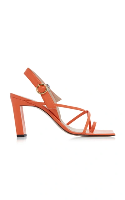 Shop Wandler Elza Strappy Leather Sandals In Orange
