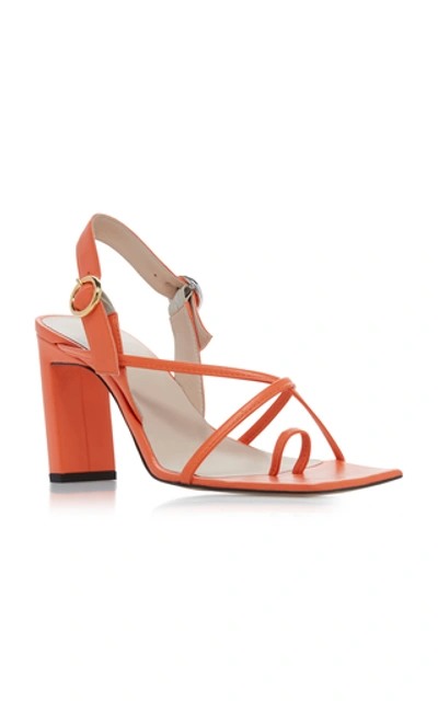 Shop Wandler Elza Strappy Leather Sandals In Orange