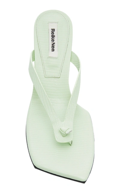 Shop Reike Nen Lizard Embossed Thong Sandals In Green