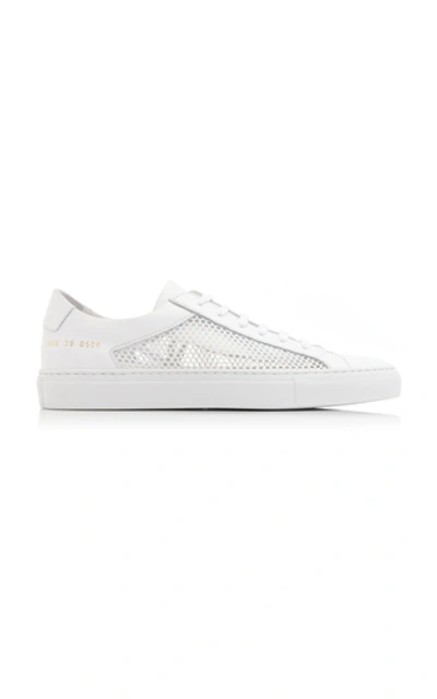 Shop Common Projects Achilles Low Summer Edition Leather And Mesh Sneakers In White