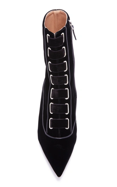 Shop Tabitha Simmons For Brock Collection Velvet Ankle Boots In Black