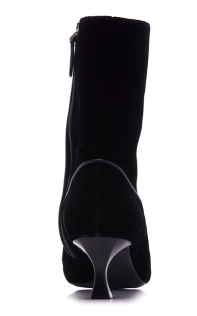 Shop Tabitha Simmons For Brock Collection Velvet Ankle Boots In Black