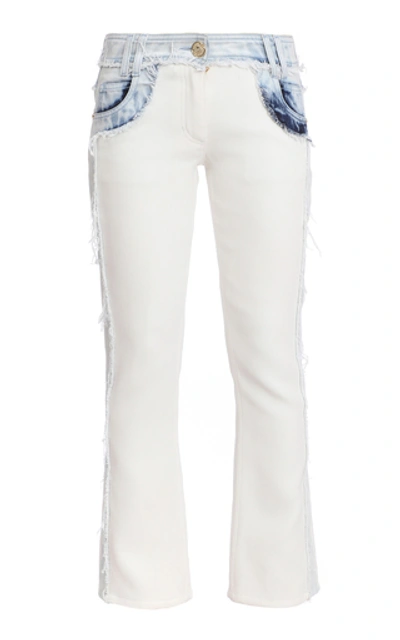 Shop Balmain Two-tone Rigid Mid-rise Skinny Jean In Multi