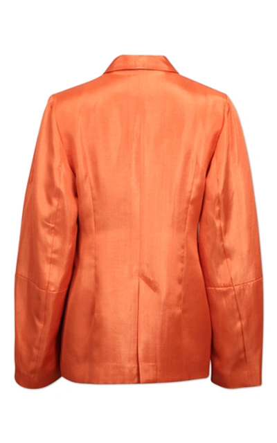 Shop Baum Und Pferdgarten Becks Oversized Gloss Blazer In Orange