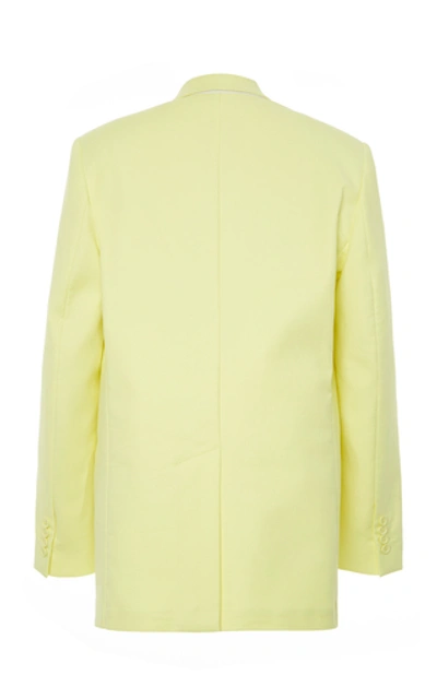 Shop Attico Cotton-blend Cady Blazer In Yellow