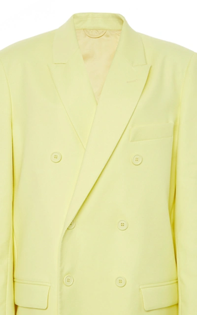 Shop Attico Cotton-blend Cady Blazer In Yellow
