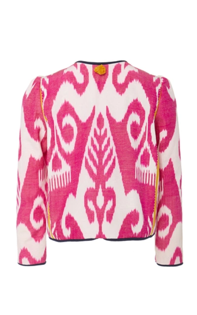 Shop Alix Of Bohemia Sly Fox Printed Silk And Cotton-blend Jacket In Pink