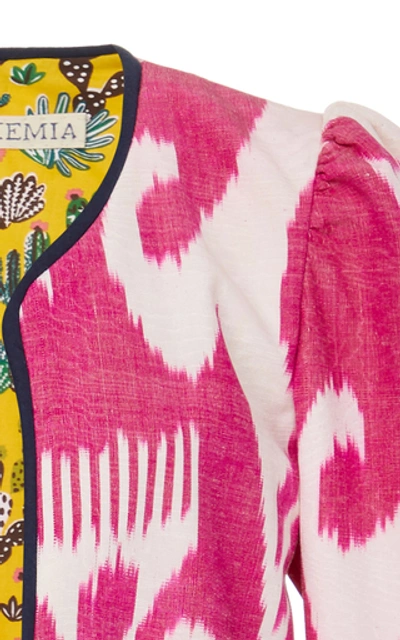 Shop Alix Of Bohemia Sly Fox Printed Silk And Cotton-blend Jacket In Pink