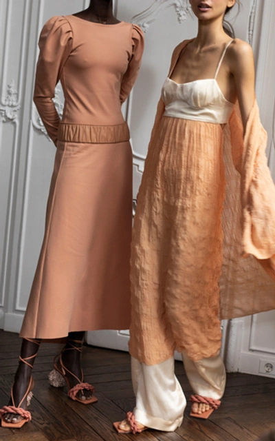 Shop Johanna Ortiz Back In The Days Silk Jumpsuit In Orange