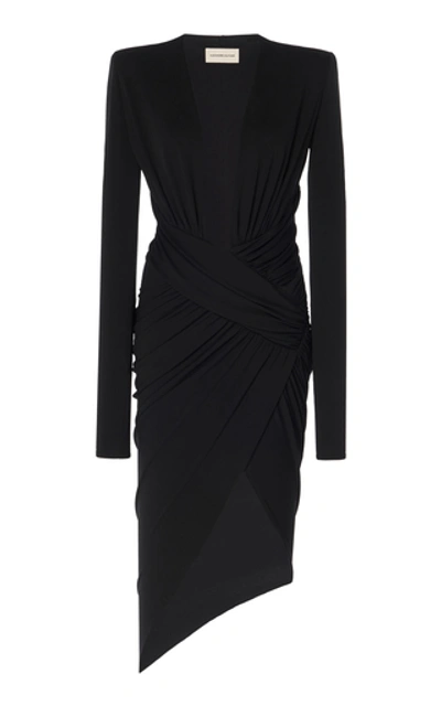 Shop Alexandre Vauthier Asymmetric Crepe Dress In Black