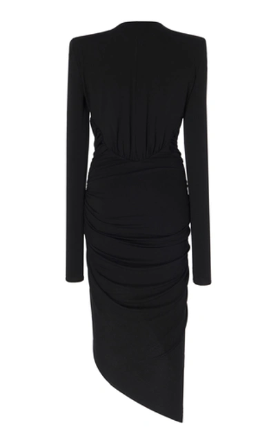 Shop Alexandre Vauthier Asymmetric Crepe Dress In Black