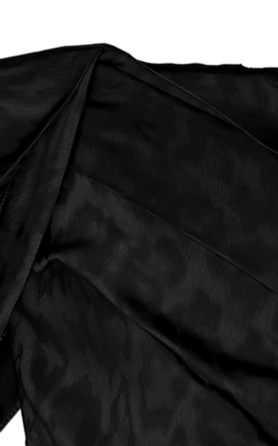 Shop Acler Tomsey Bow-detailed Leopard-print Taffeta Mini Dress In Black