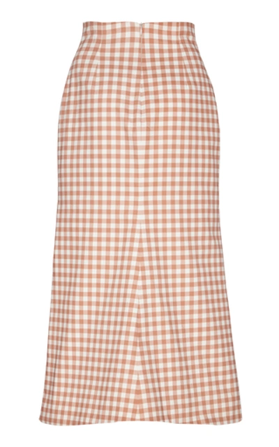 Shop Silvia Tcherassi Gimme Gingham Cotton Skirt In Orange