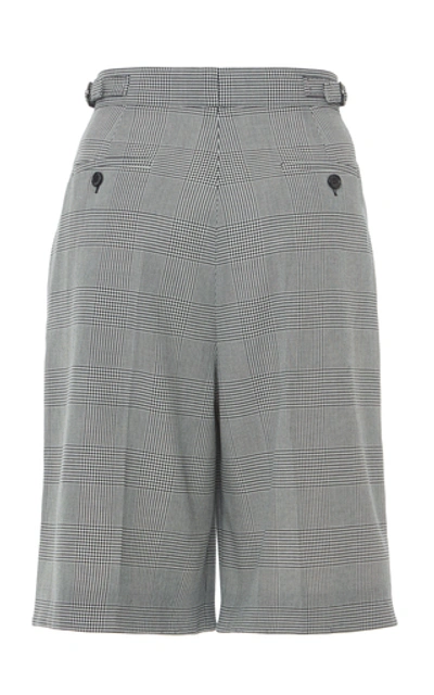 Shop Max Mara Limone Prince Of Wales Checked Cotton Shorts In Neutral