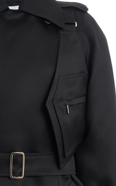 Shop Max Mara Maesa Silk Trench Coat In Black
