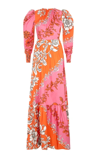 Shop Erdem Claudina Floral Print Cotton Maxi Dress In Multi