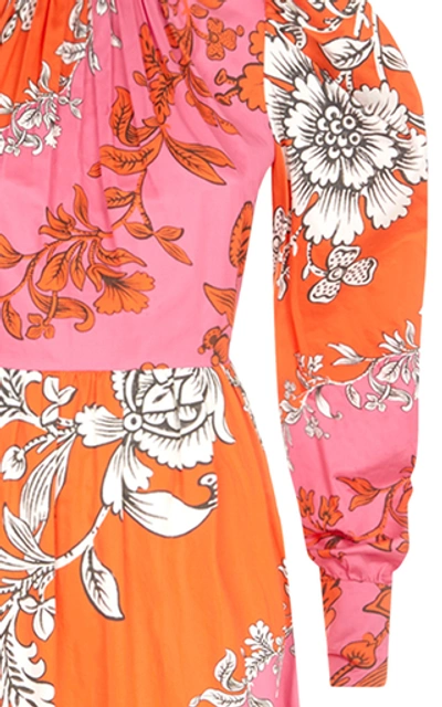 Shop Erdem Claudina Floral Print Cotton Maxi Dress In Multi