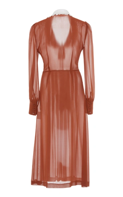 Shop Alessandra Rich Silk Georgette Dress In Orange