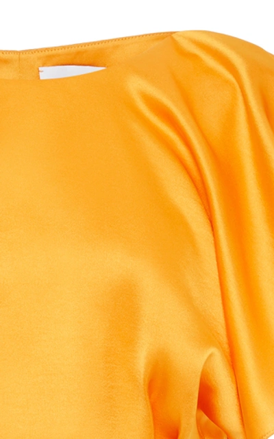 Shop Acler Jervois Cropped High Neck Top In Orange