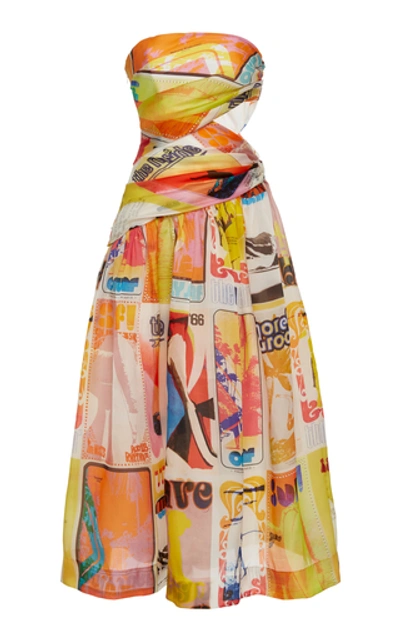 Shop Zimmermann Brightside Wrap Silk Midi Dress In Yellow