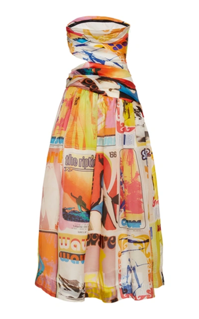 Shop Zimmermann Brightside Wrap Silk Midi Dress In Yellow