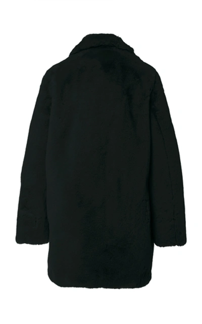 Shop Apparis Sophie Collared Faux Fur Coat In Dark Green
