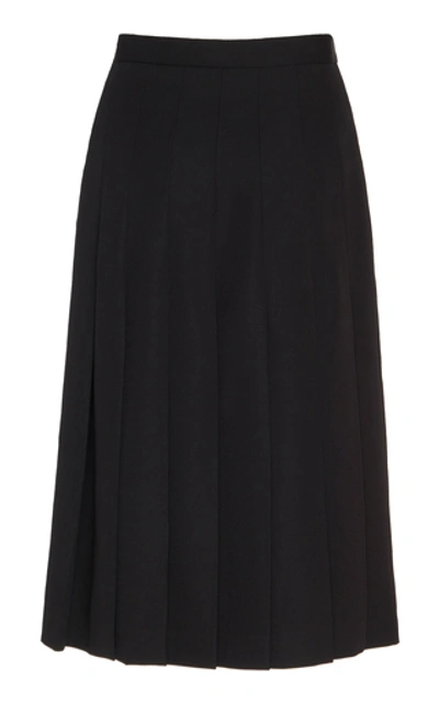 Shop Alessandra Rich Wool Wrap Skirt In Black