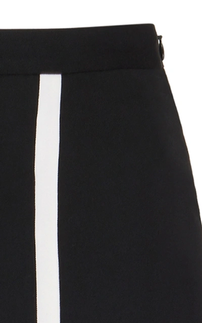 Shop Alessandra Rich Wool Wrap Skirt In Black