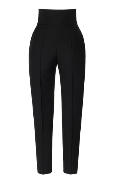 Shop Alexandre Vauthier Wool High-rise Skinny Pants In Black