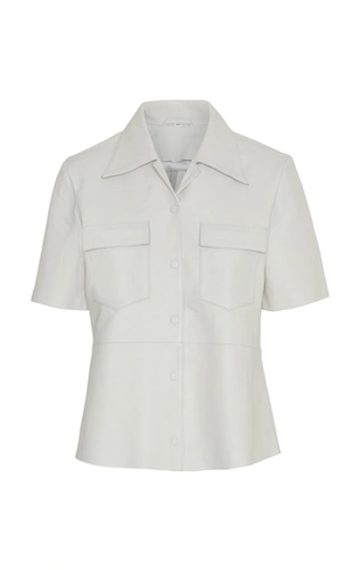 Shop Remain Sienna Sheep Leather Shirt In White