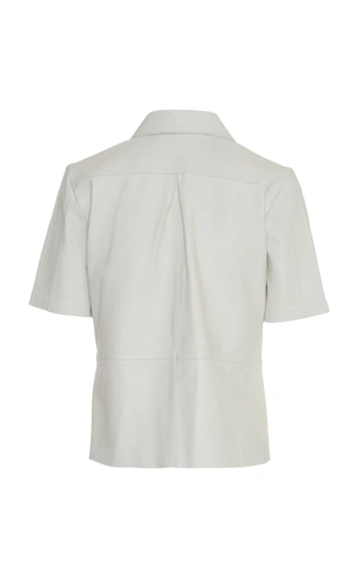 Shop Remain Sienna Sheep Leather Shirt In White