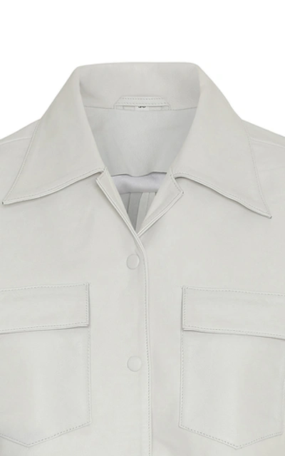 Shop Remain Sienna Sheep Leather Shirt In White