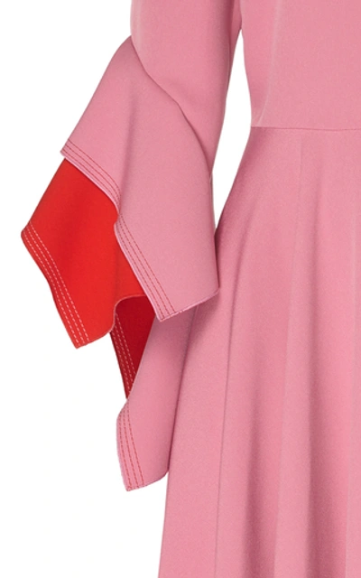 Shop Roksanda Ayres Contrast Sleeve Dress In Pink