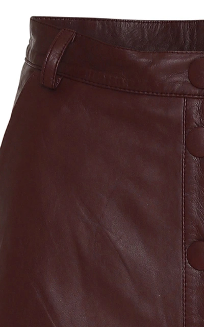 Shop Remain Bellis Leather Skirt In Burgundy