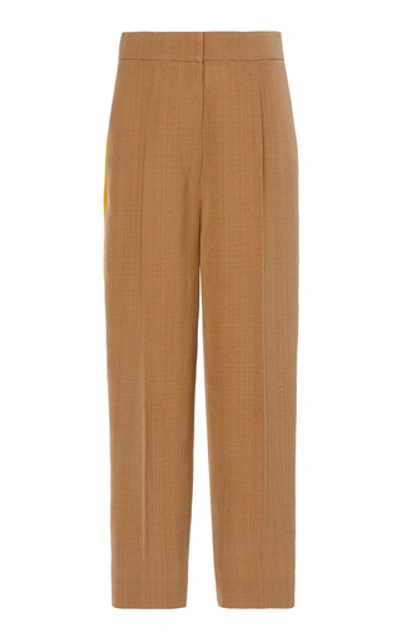 Shop Petar Petrov Hyatt Silk-blend Tapered Pants In Neutral