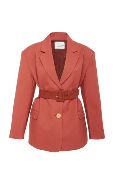 Shop Bouguessa Two-tone Fitted Blazer In Brown