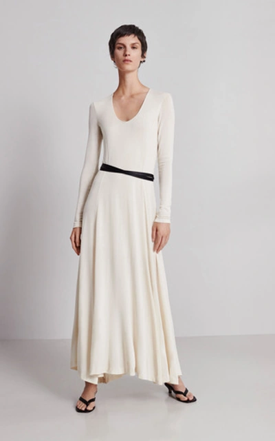 Shop Totême Tavira Long Sleeve Dress In White