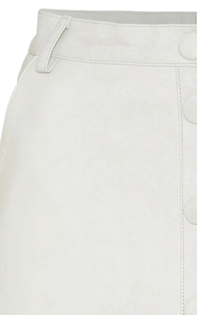 Shop Remain Bellis Leather Skirt In White