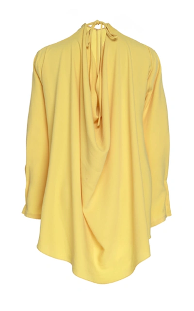 Shop A.w.a.k.e. Draped Back Gathered Top In Yellow