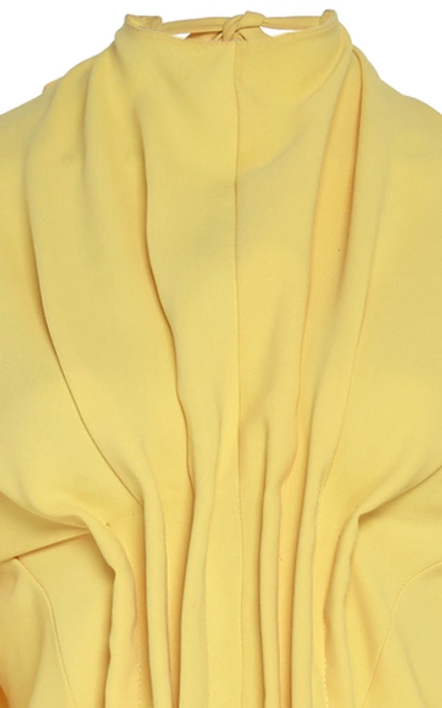 Shop A.w.a.k.e. Draped Back Gathered Top In Yellow