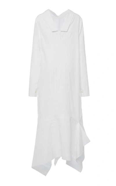 Shop Jil Sander Miranda Asymmetric Cotton Dress In White