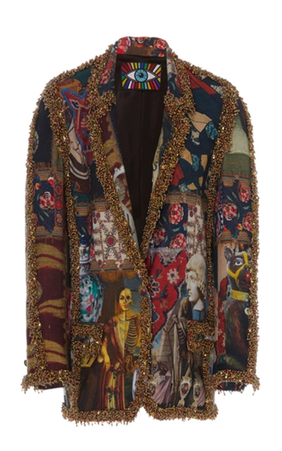 Shop Libertine Memento Mori Beaded Seams Jacket In Multi