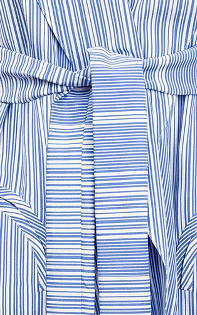 Shop Blazé Milano Calypso Whistler Striped Robe Jacket In Blue