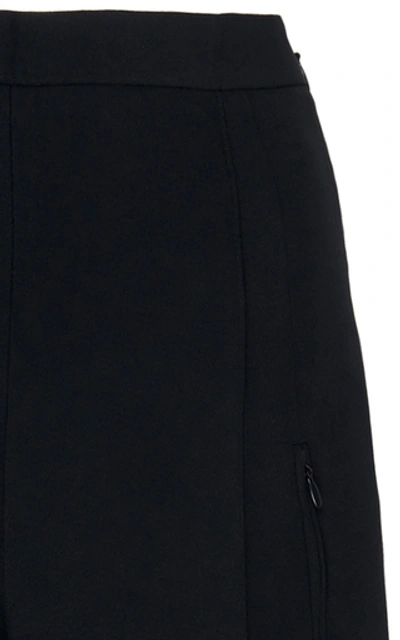 Shop Andrew Gn High-rise Crepe Tapered Pants In Black