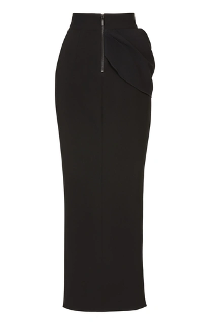 Shop Maticevski Finite Draped Slit Crepe Pencil Skirt In Black