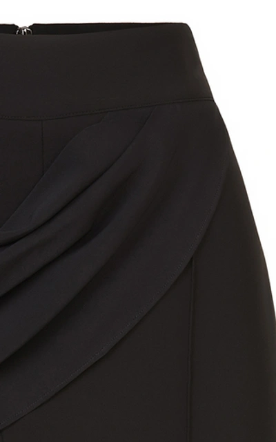 Shop Maticevski Finite Draped Slit Crepe Pencil Skirt In Black